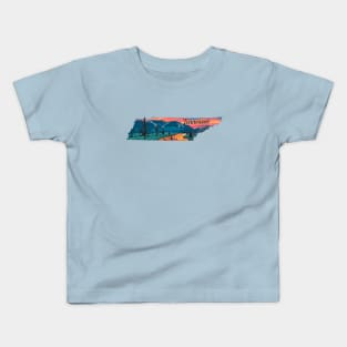 Tennessee Fly Fishing State River Sunset by TeeCreations Kids T-Shirt